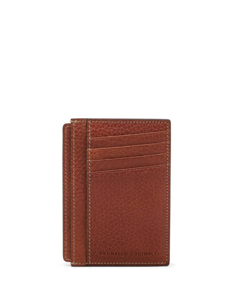 Brunello Cucinelli logo stamp cardholder - Brown von Brunello Cucinelli