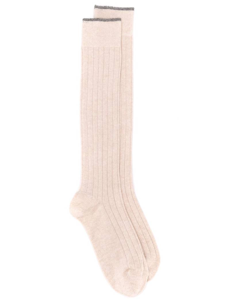 Brunello Cucinelli long length socks - Neutrals von Brunello Cucinelli