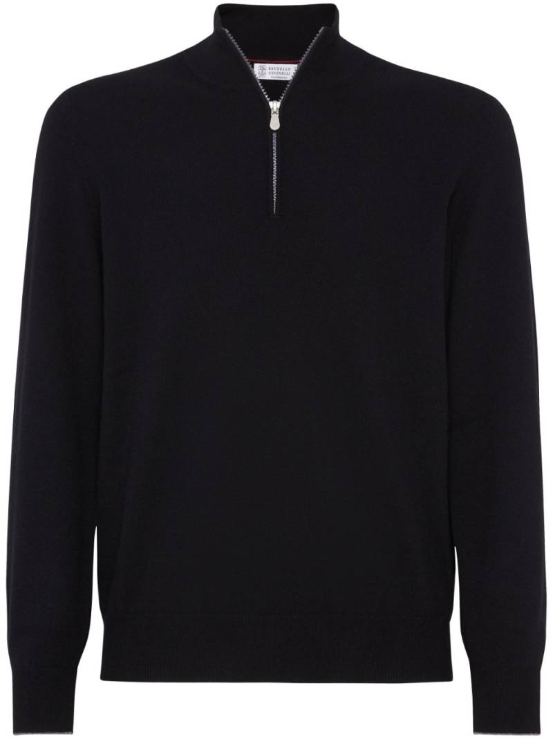 Brunello Cucinelli long-sleeve cashmere jumper - Black von Brunello Cucinelli