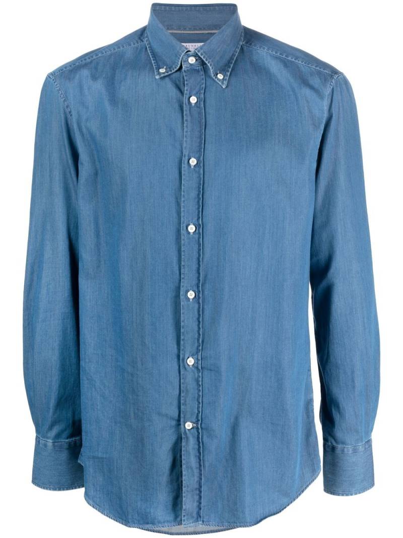 Brunello Cucinelli long sleeve denim shirt - Blue von Brunello Cucinelli