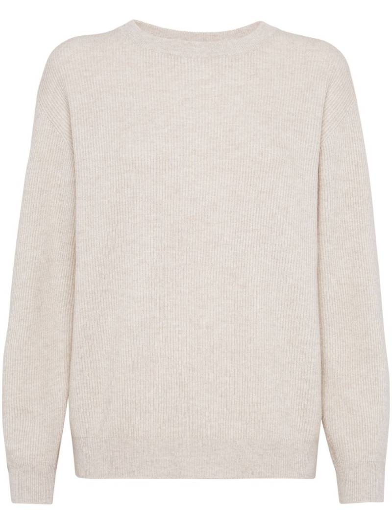 Brunello Cucinelli long-sleeve knitted jumper - Neutrals von Brunello Cucinelli