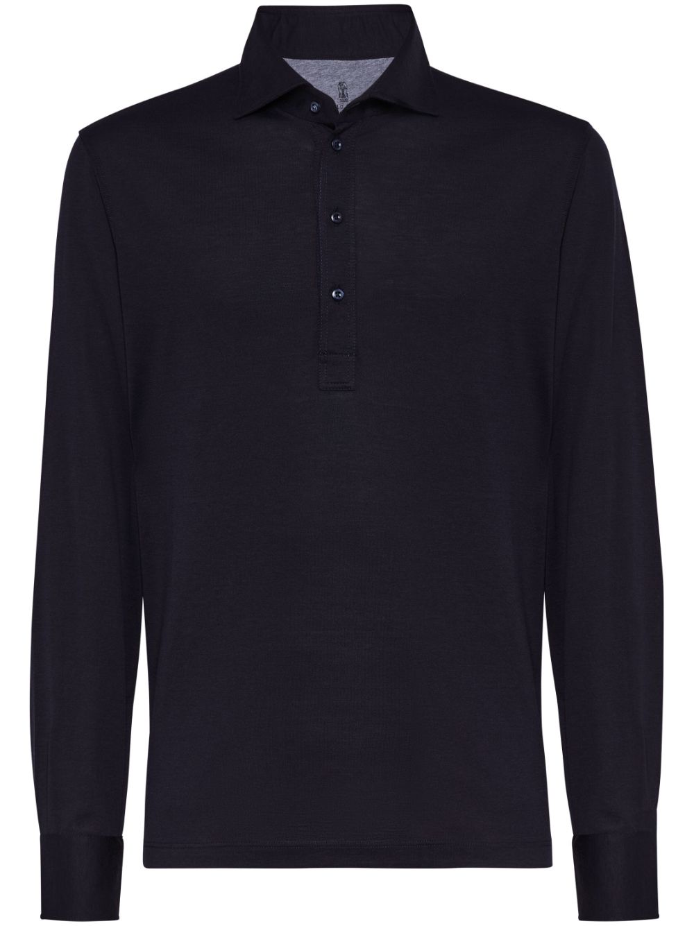 Brunello Cucinelli long-sleeve polo shirt - Blue von Brunello Cucinelli