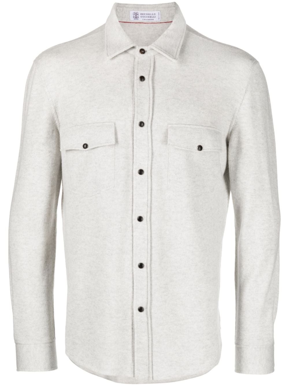 Brunello Cucinelli long-sleeve wool-blend shirt - Grey von Brunello Cucinelli