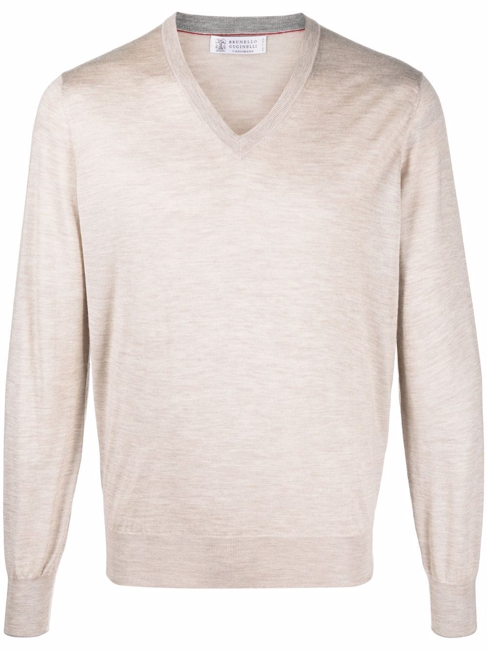 Brunello Cucinelli long-sleeved V-neck pullover - Neutrals von Brunello Cucinelli