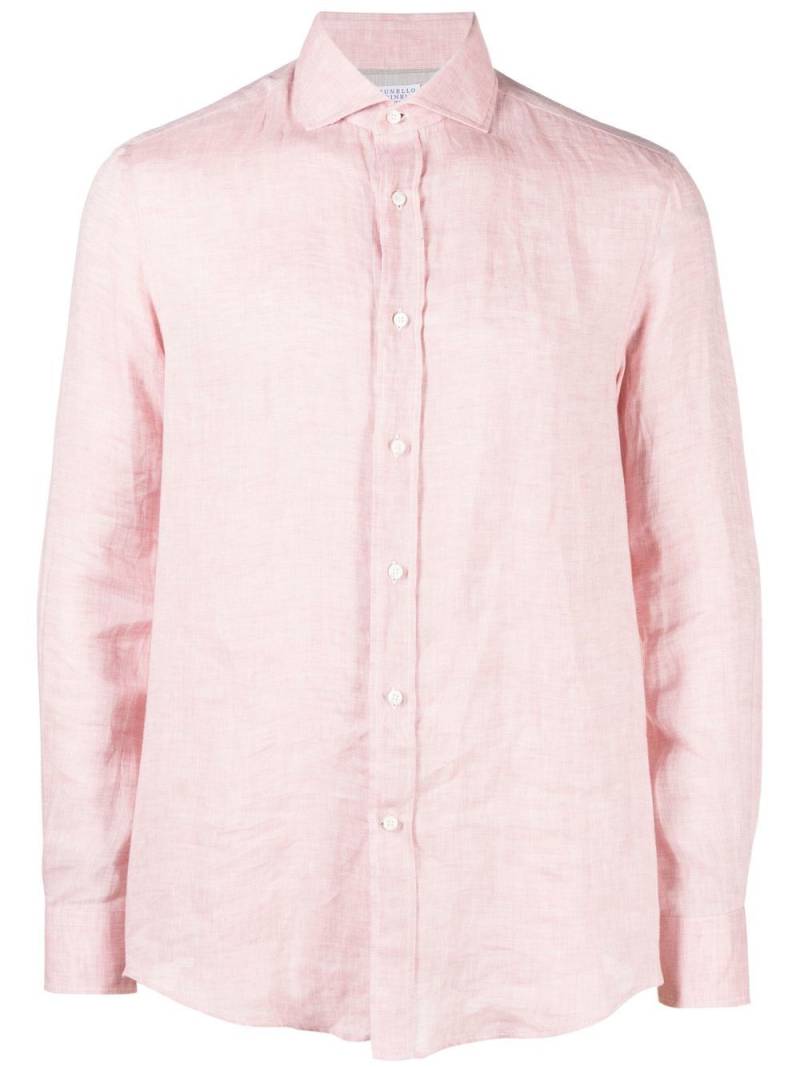 Brunello Cucinelli long-sleeves button-up shirt - Red von Brunello Cucinelli