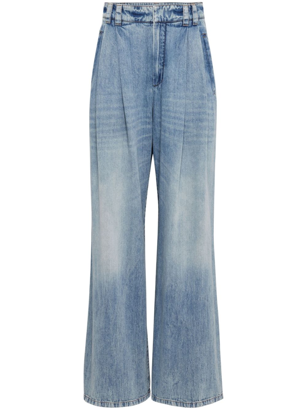 Brunello Cucinelli low-rise wide-leg jeans - Blue von Brunello Cucinelli