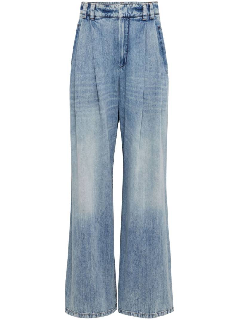 Brunello Cucinelli low-rise wide-leg jeans - Blue von Brunello Cucinelli