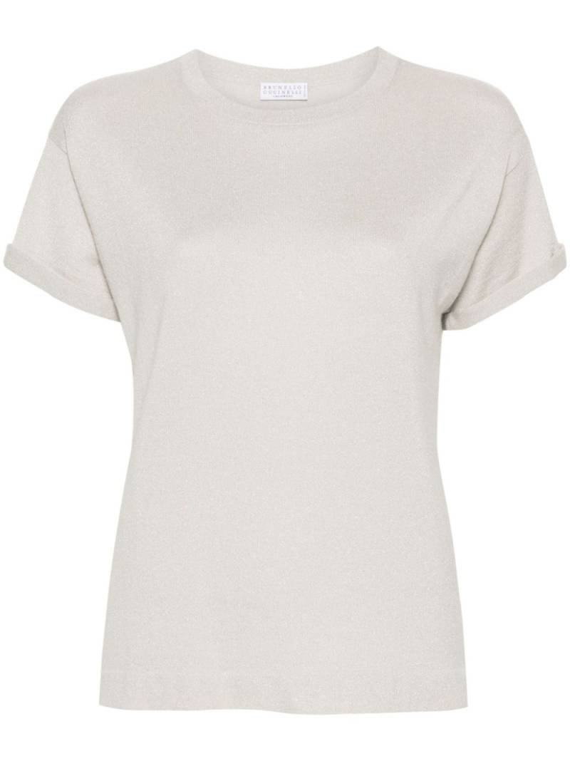 Brunello Cucinelli lurex T-shirt - Grey von Brunello Cucinelli