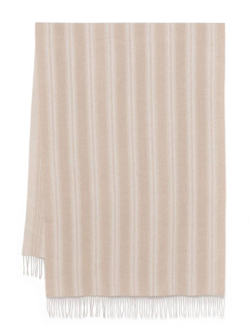 Brunello Cucinelli lurex-detail striped scarf - Neutrals von Brunello Cucinelli