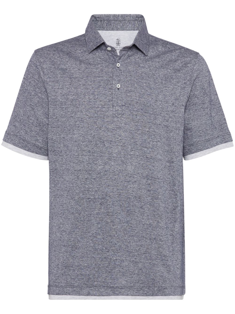 Brunello Cucinelli mélange cotton polo shirt - Blue von Brunello Cucinelli