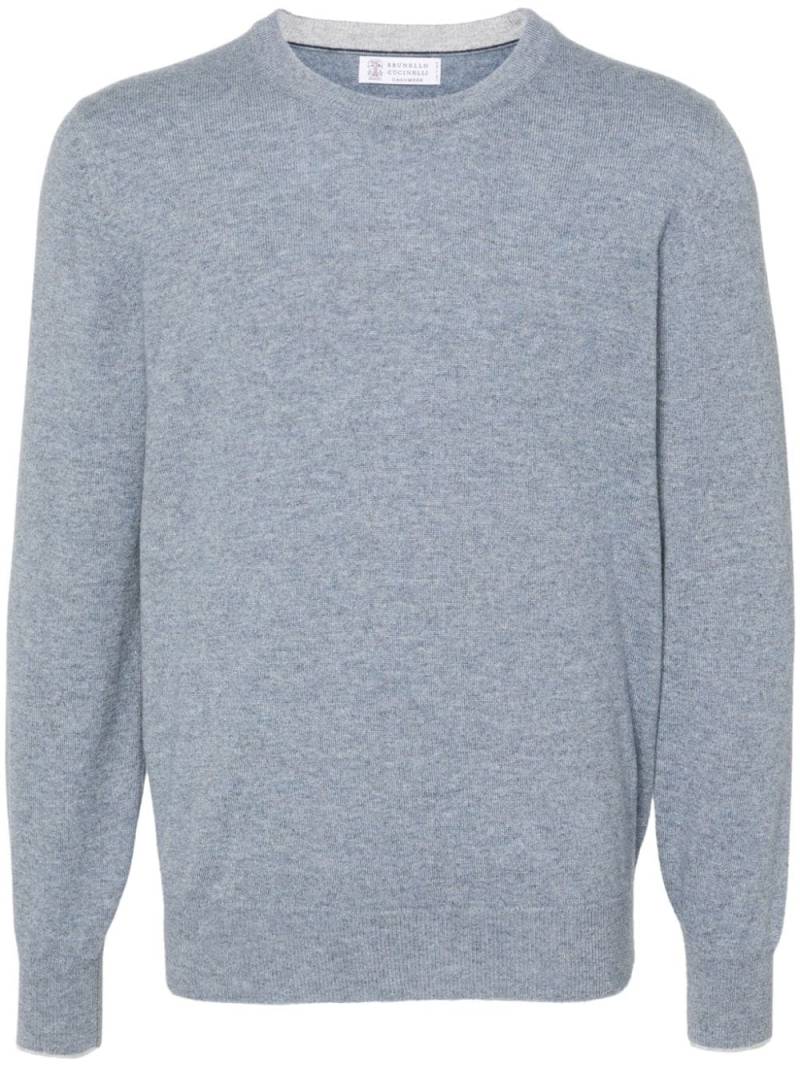 Brunello Cucinelli mélange-effect cashmere jumper - Blue von Brunello Cucinelli