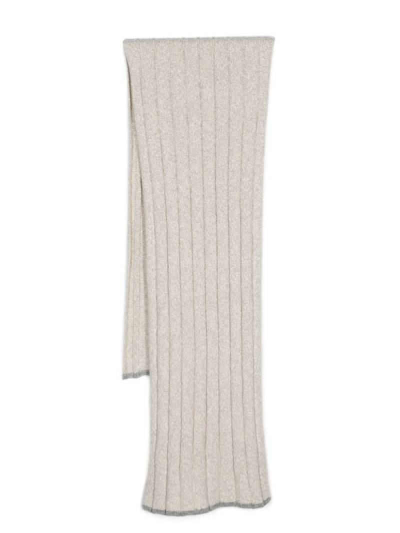 Brunello Cucinelli mélange-effect knitted scarf - Neutrals von Brunello Cucinelli