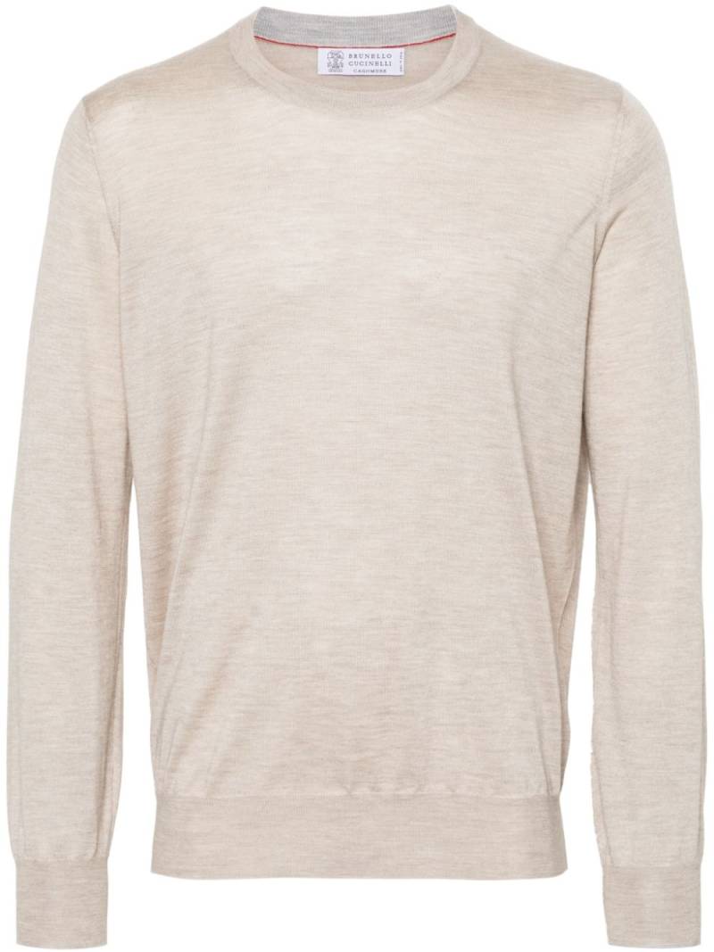 Brunello Cucinelli mélange fine-knit jumper - Neutrals von Brunello Cucinelli