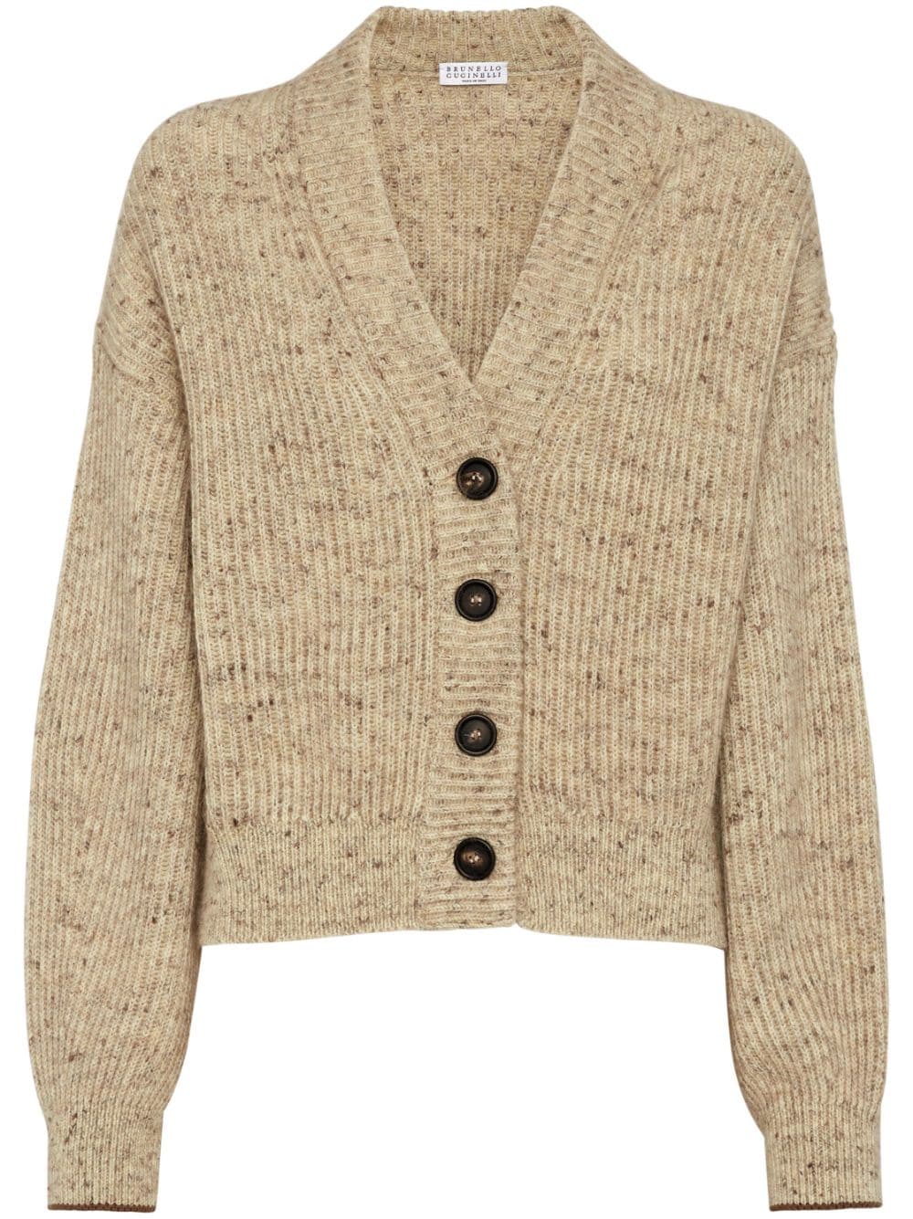 Brunello Cucinelli mélange wool-blend cardigan - Neutrals von Brunello Cucinelli