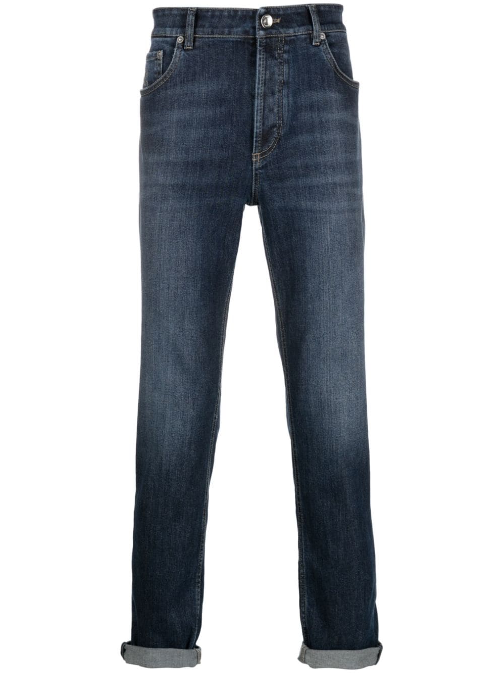 Brunello Cucinelli mid-rise cotton jeans - Blue von Brunello Cucinelli