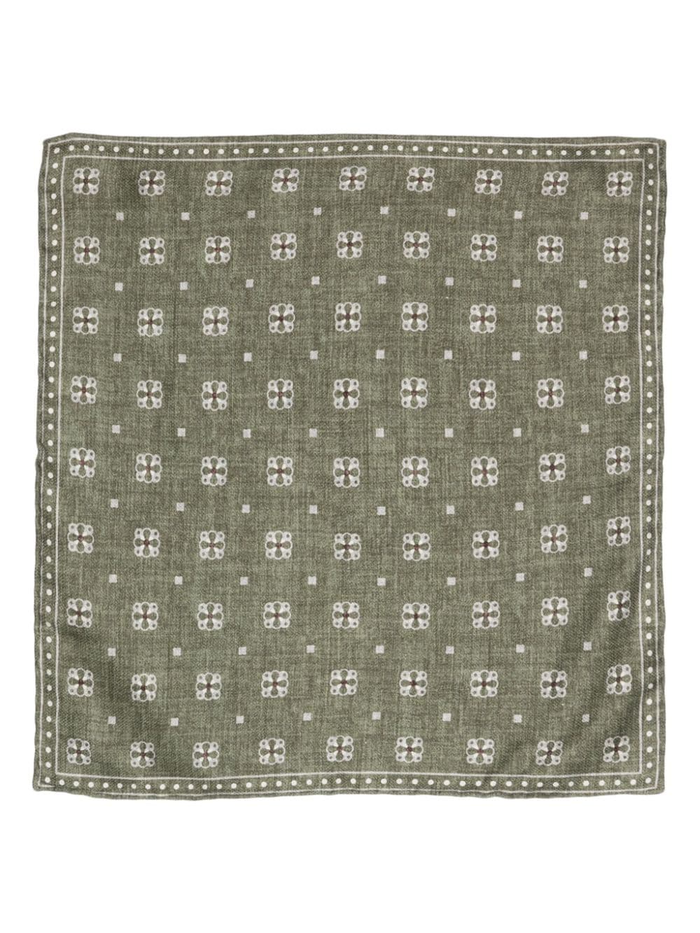 Brunello Cucinelli mix-print silk handkerchief - Green von Brunello Cucinelli