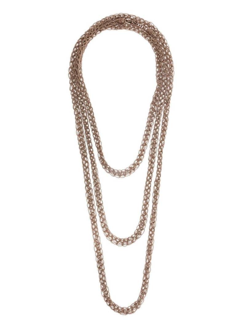 Brunello Cucinelli monili-chain twisted necklace - Brown von Brunello Cucinelli