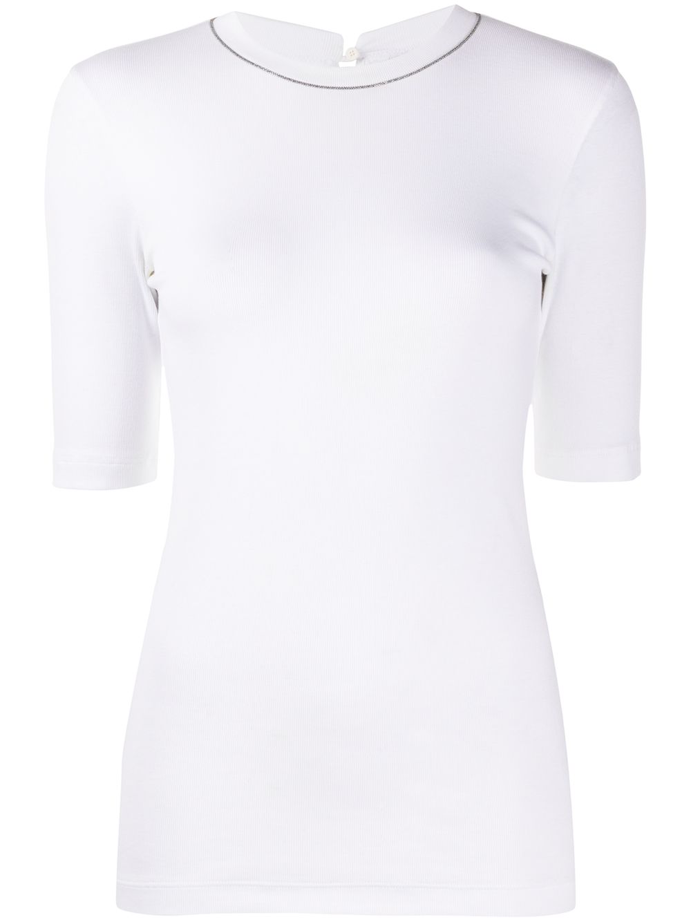 Brunello Cucinelli monili-embellished knit top - White von Brunello Cucinelli