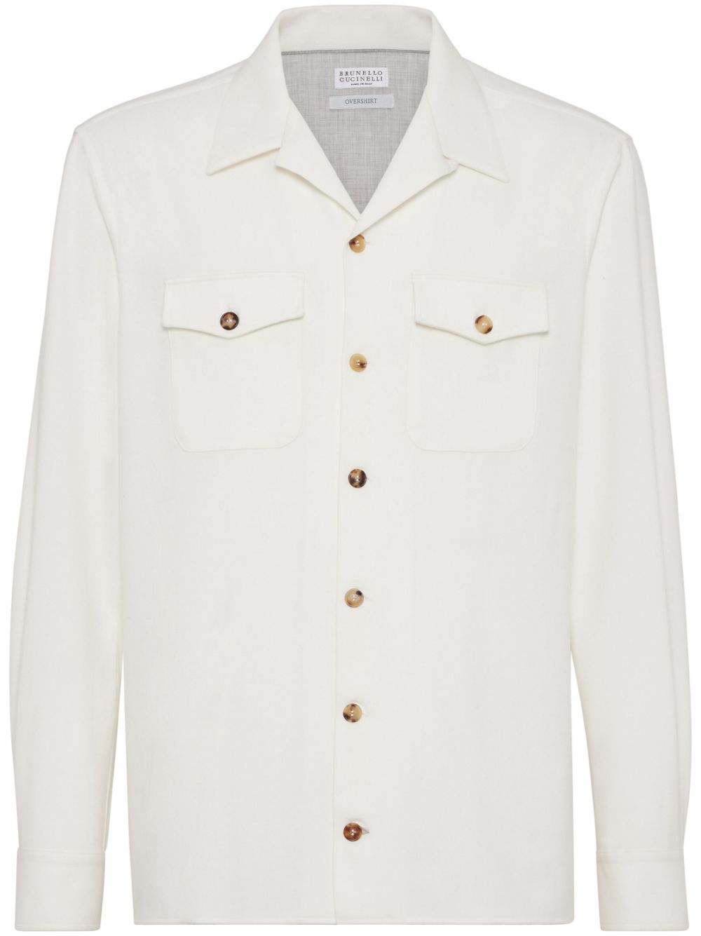 Brunello Cucinelli notched-collar cotton shirt - White von Brunello Cucinelli