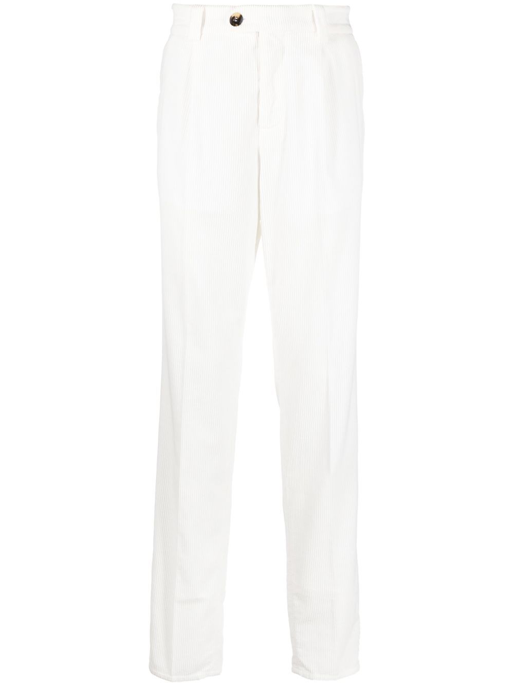 Brunello Cucinelli off-centre fastening chinos - White von Brunello Cucinelli