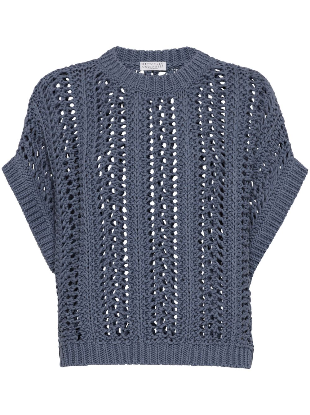 Brunello Cucinelli open-knit top - Blue von Brunello Cucinelli