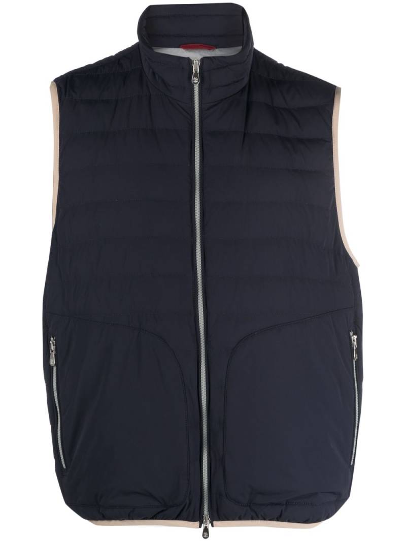 Brunello Cucinelli padded zip-up vest - Blue von Brunello Cucinelli