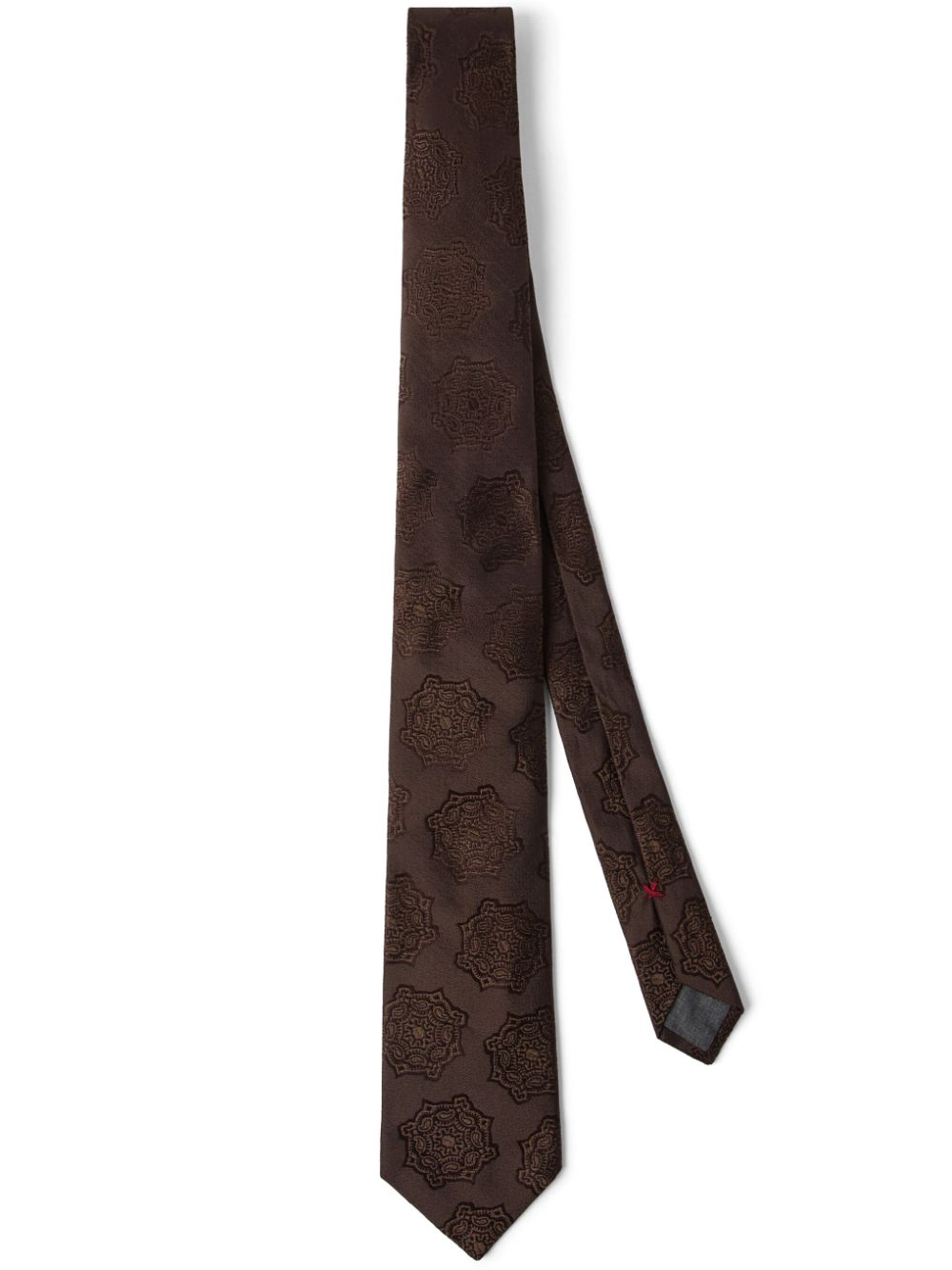 Brunello Cucinelli paisley-jacquard silk tie - Brown von Brunello Cucinelli