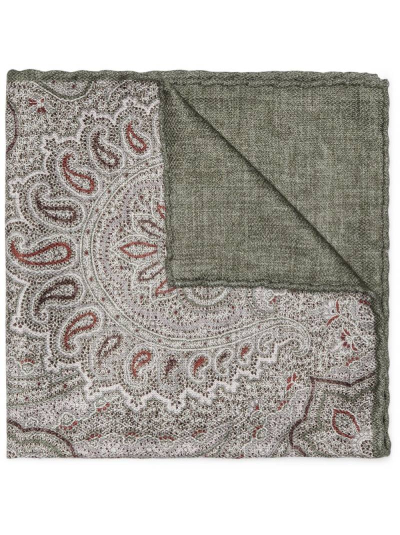 Brunello Cucinelli paisley-pattern silk pocket scarf - Green von Brunello Cucinelli