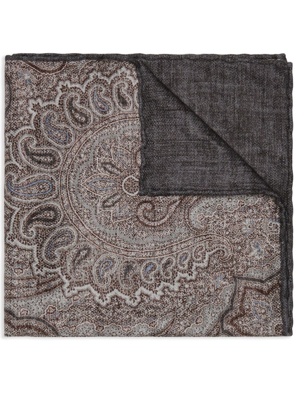 Brunello Cucinelli paisley-pattern silk pocket scarf - Grey von Brunello Cucinelli