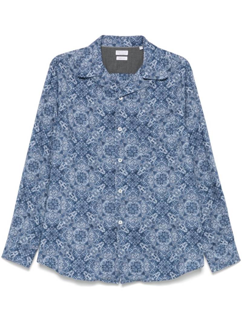 Brunello Cucinelli paisley-print shirt - Blue von Brunello Cucinelli