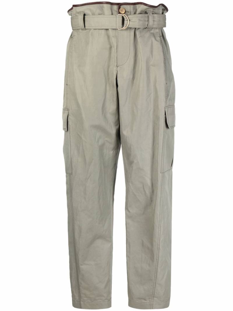 Brunello Cucinelli paperbag-waist trousers - Green von Brunello Cucinelli