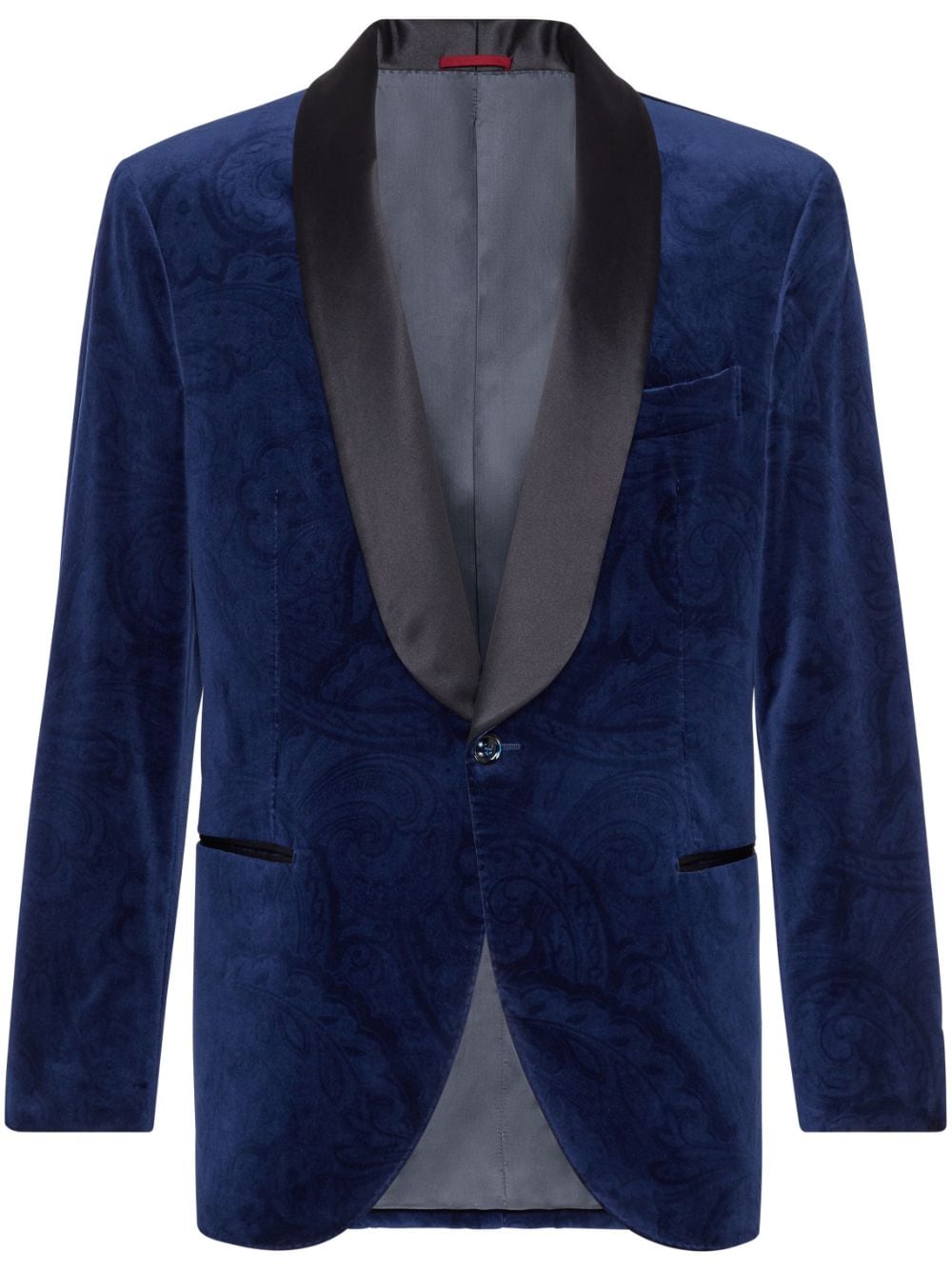 Brunello Cucinelli patterned-jacquard velour blazer - Blue von Brunello Cucinelli