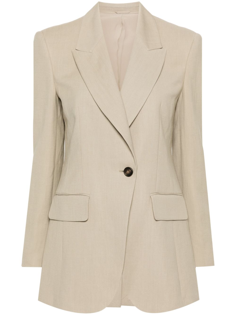 Brunello Cucinelli peak-lapels knitted blazer - Neutrals von Brunello Cucinelli