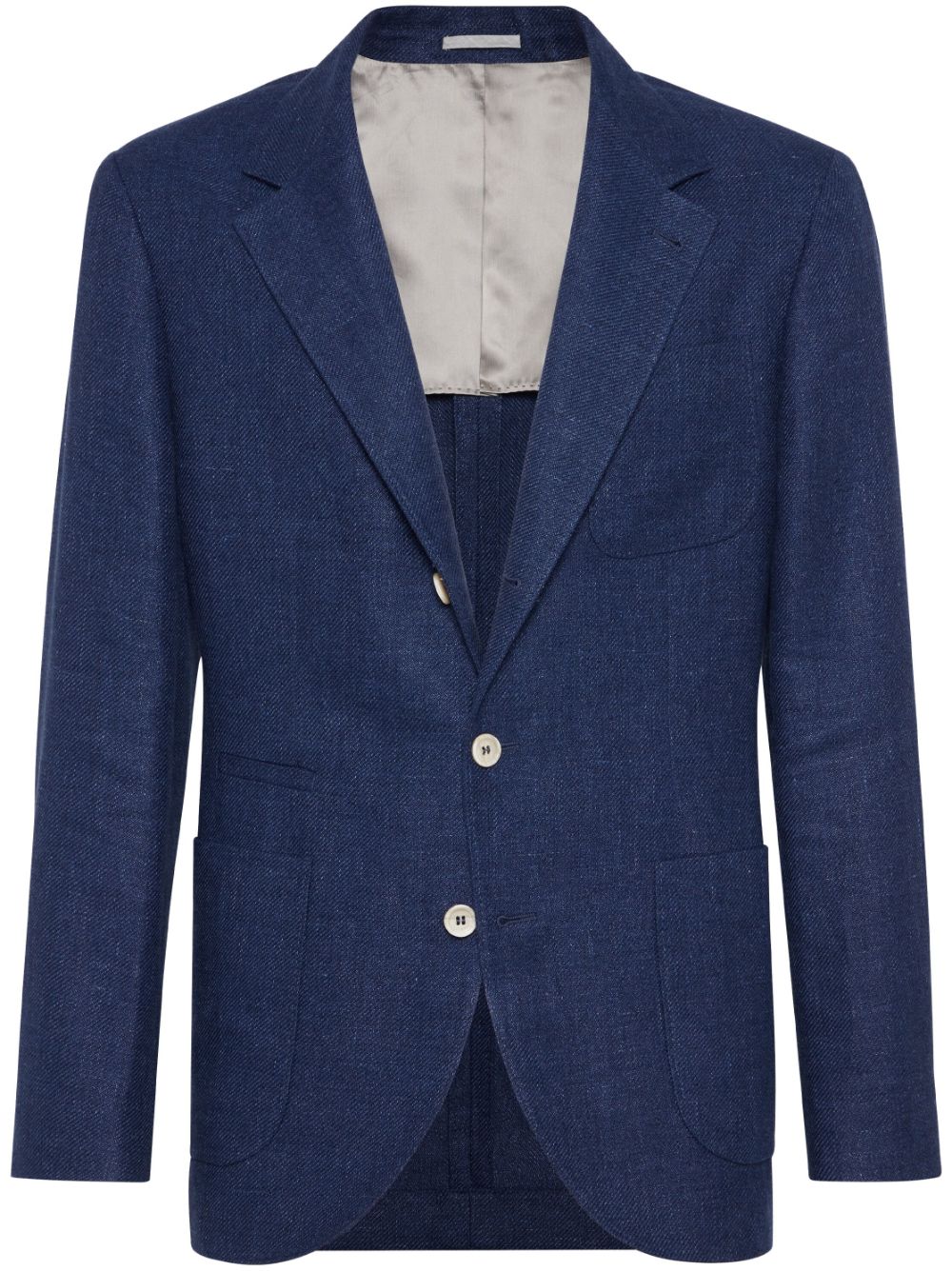 Brunello Cucinelli notched-lapels single-breasted blazer - Blue von Brunello Cucinelli