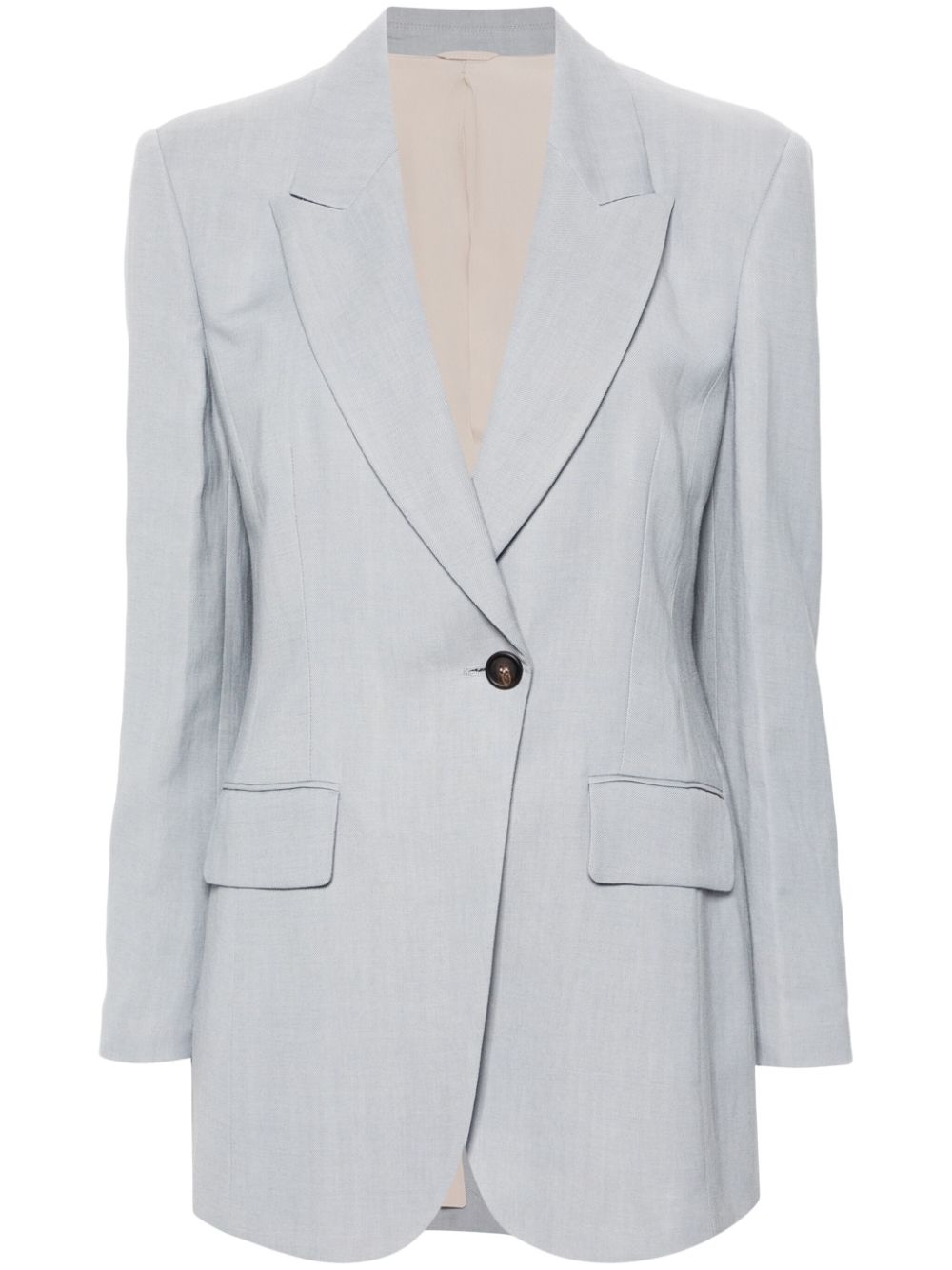 Brunello Cucinelli peak-lapels single-breasted blazer - Grey von Brunello Cucinelli