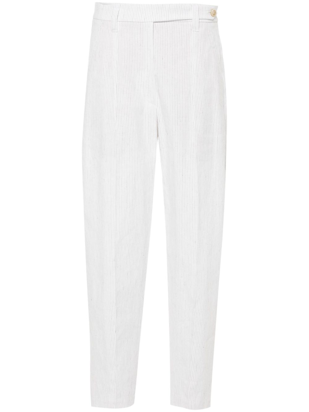 Brunello Cucinelli pinstripe tailored trousers - White von Brunello Cucinelli