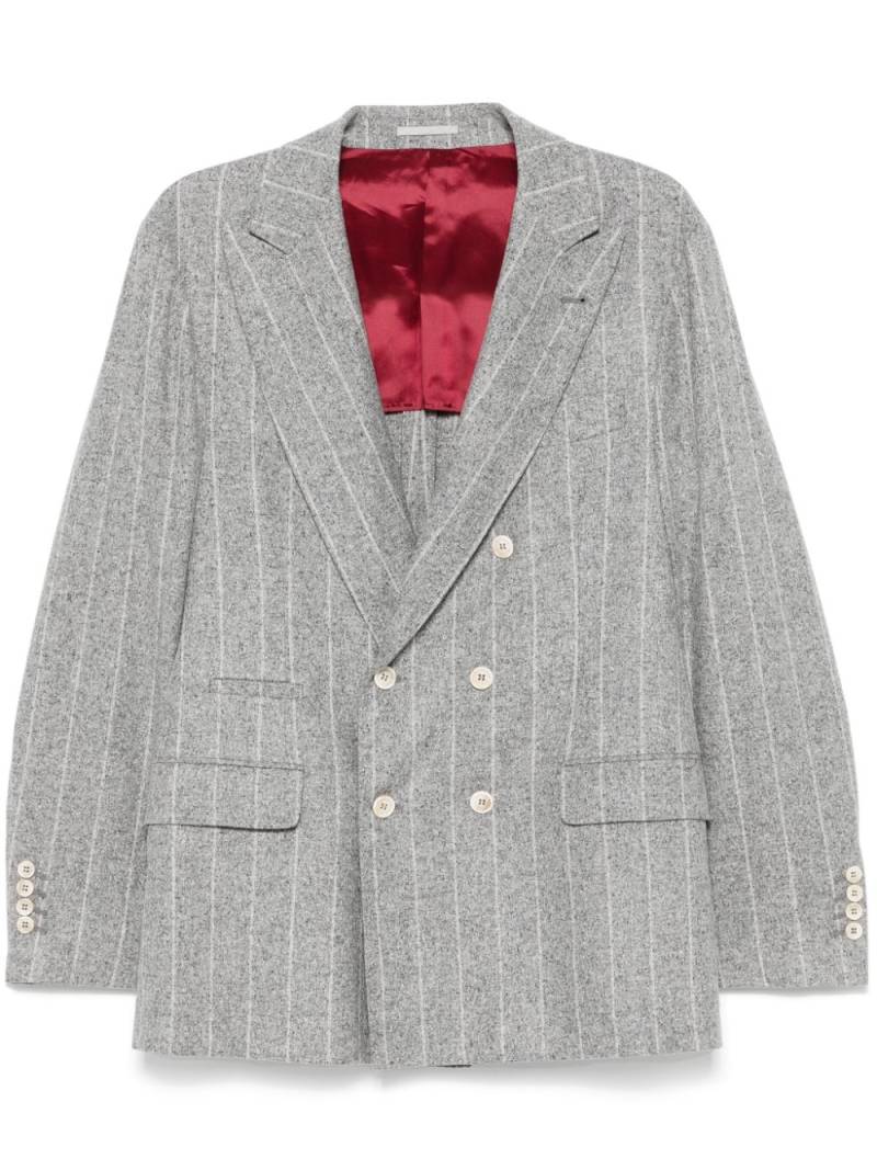 Brunello Cucinelli pinstriped blazer - Grey von Brunello Cucinelli