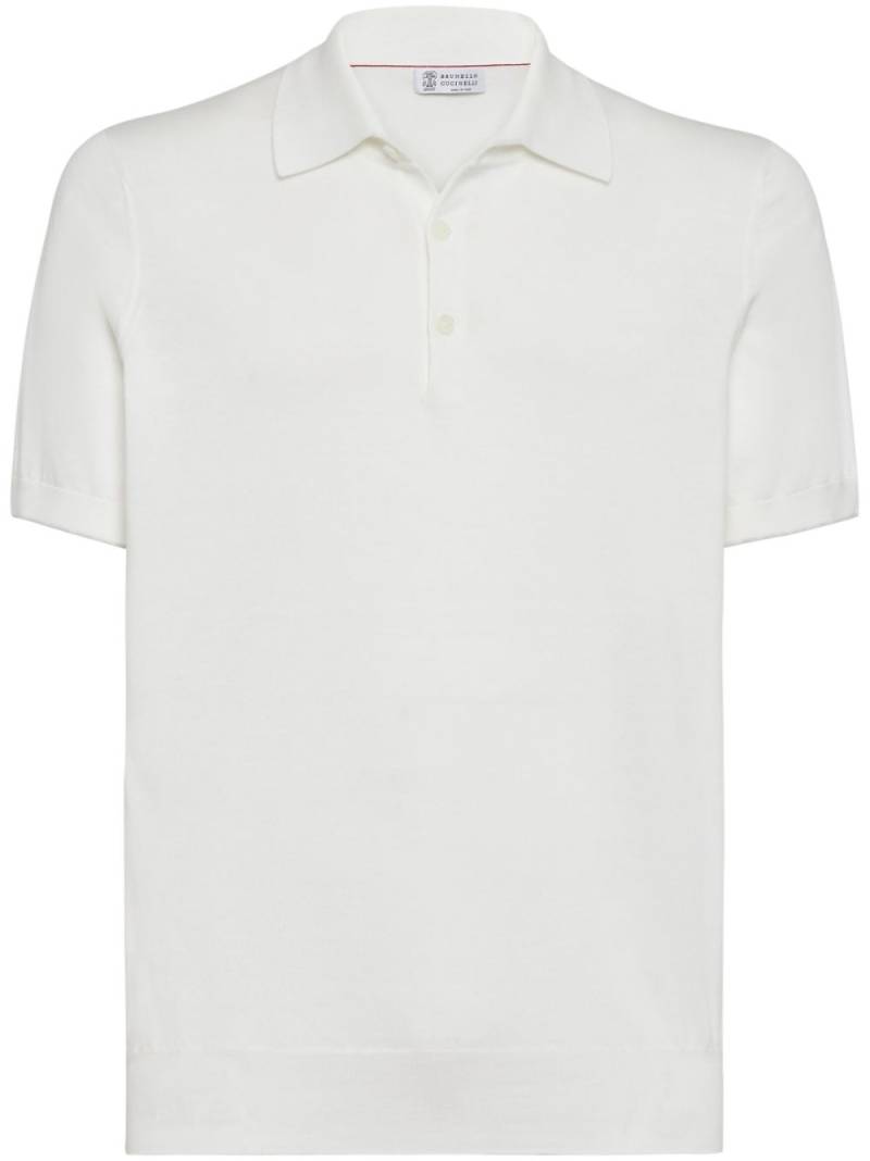 Brunello Cucinelli plain button polo shirt - White von Brunello Cucinelli