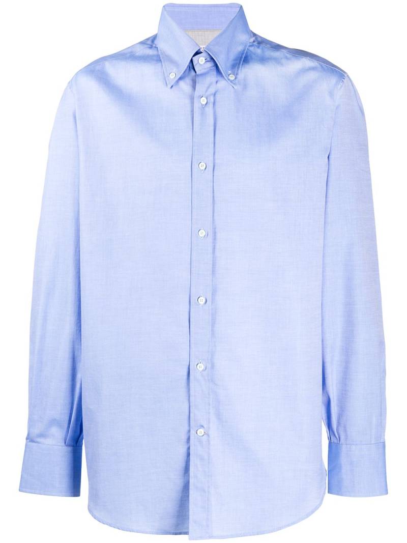 Brunello Cucinelli plain button shirt - Blue von Brunello Cucinelli