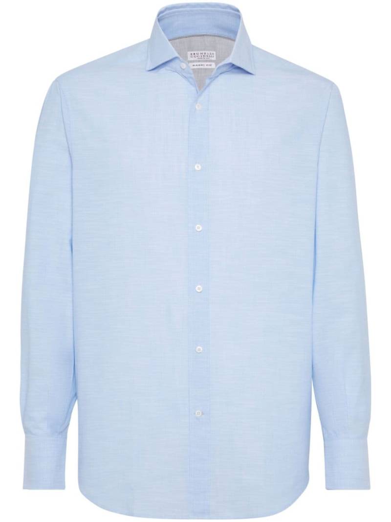 Brunello Cucinelli long-sleeve cotton shirt - Blue von Brunello Cucinelli