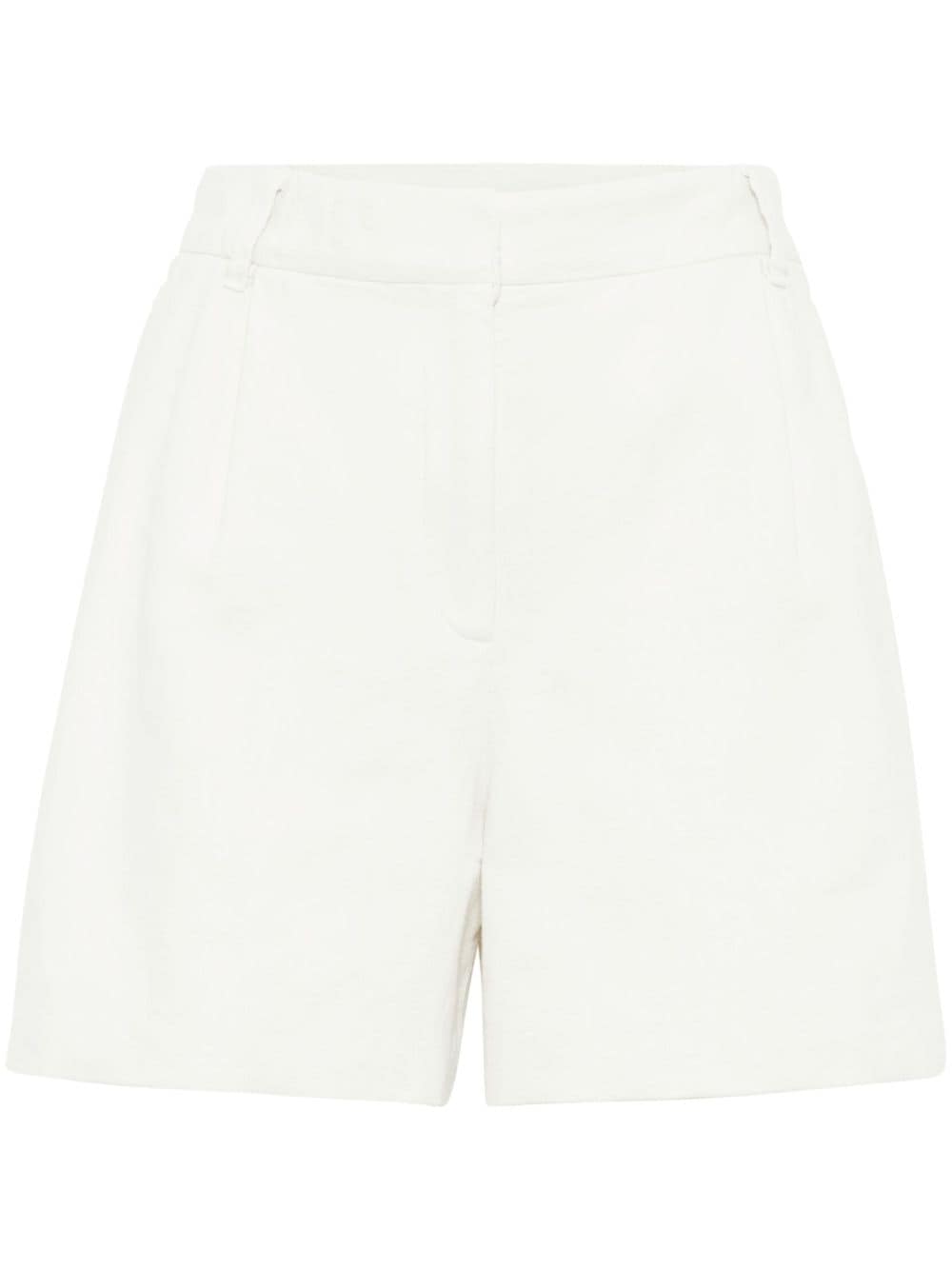 Brunello Cucinelli pleat-detail high-waisted shorts - Neutrals von Brunello Cucinelli