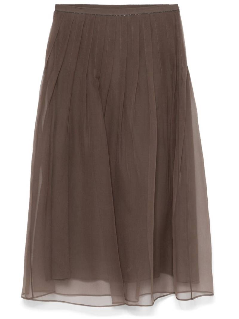 Brunello Cucinelli pleated skirt - Brown von Brunello Cucinelli