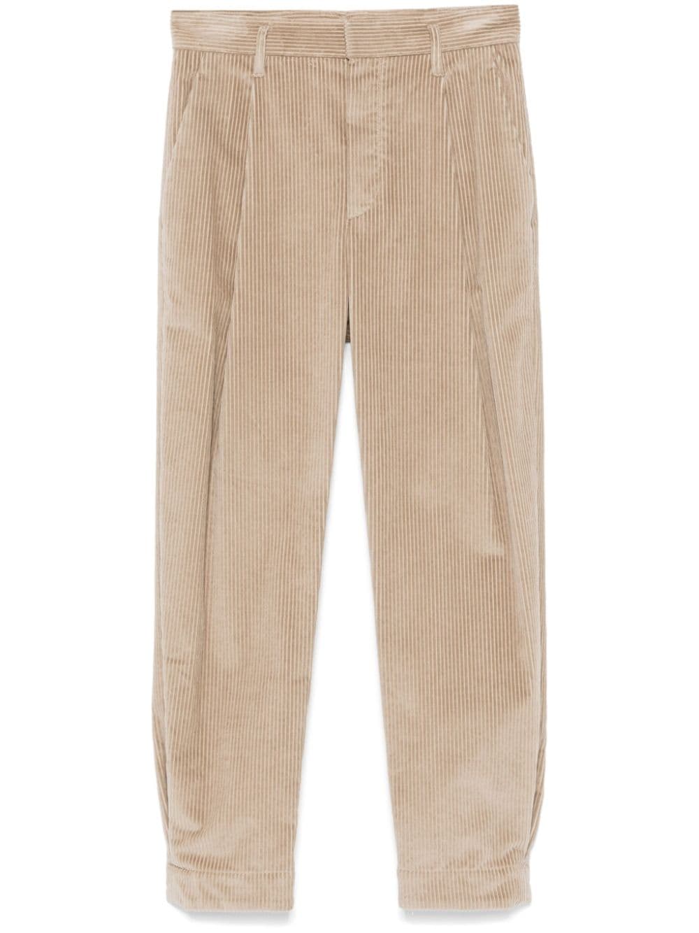 Brunello Cucinelli pleated straight-leg trousers - Brown von Brunello Cucinelli