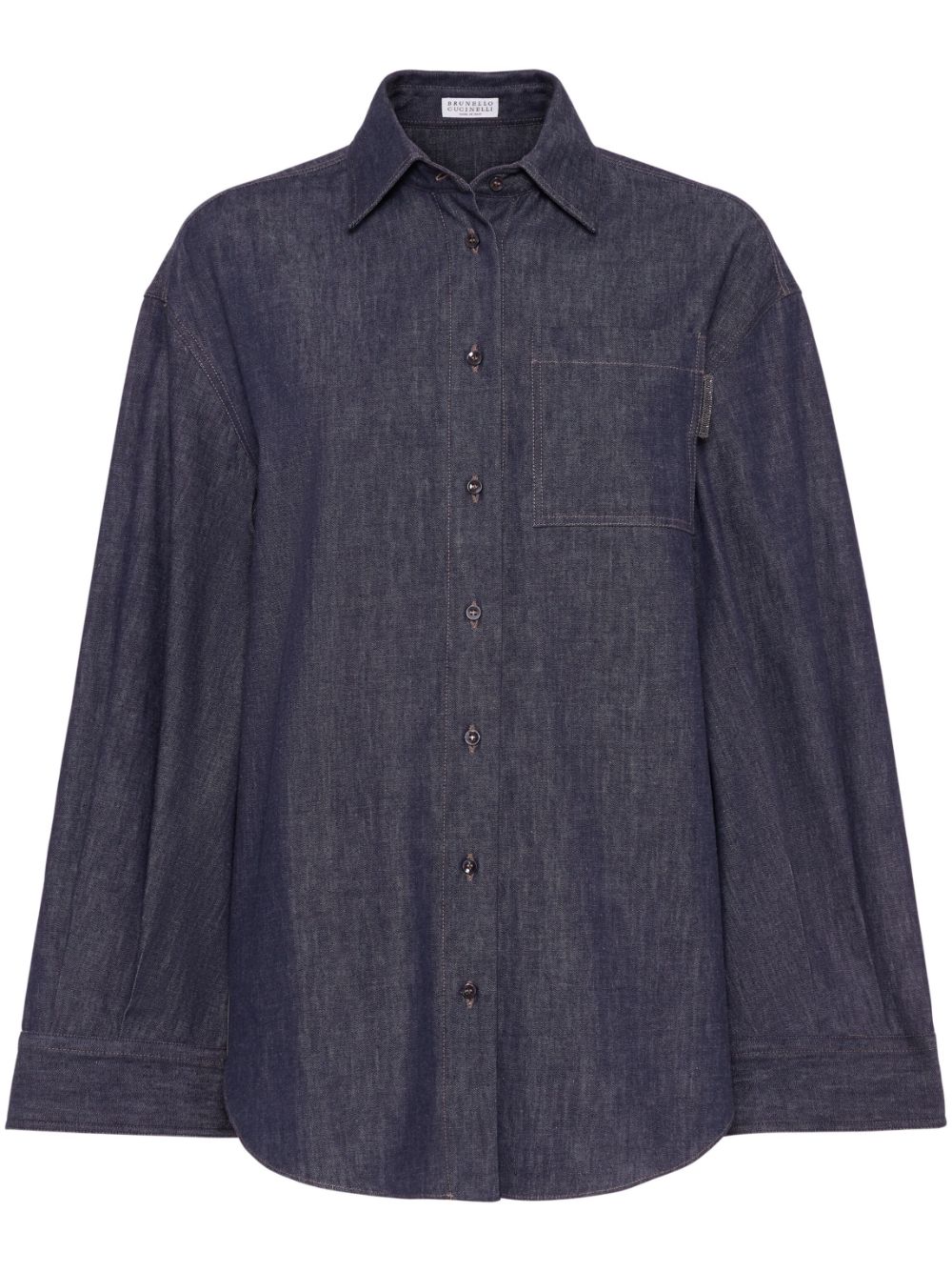 Brunello Cucinelli point-collar denim shirt - Blue von Brunello Cucinelli