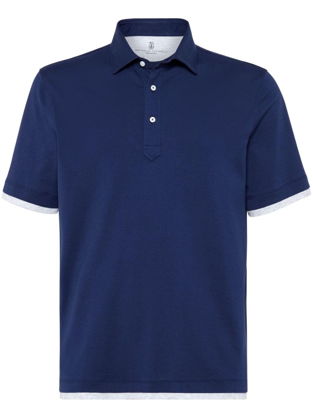 Brunello Cucinelli polo-collar cotton polo shirt - Blue von Brunello Cucinelli