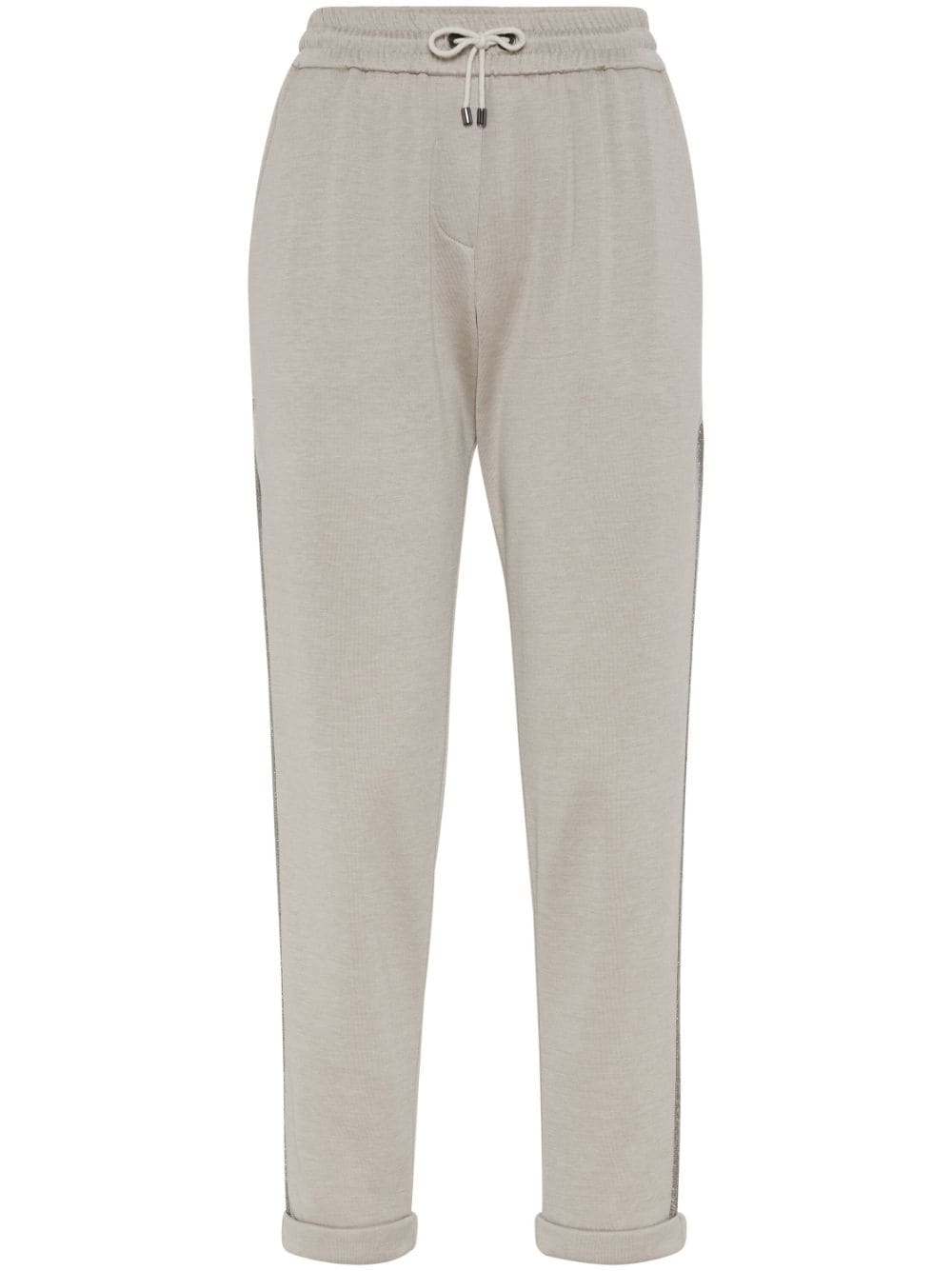 Brunello Cucinelli precious stripe cotton-silk trousers - Neutrals von Brunello Cucinelli