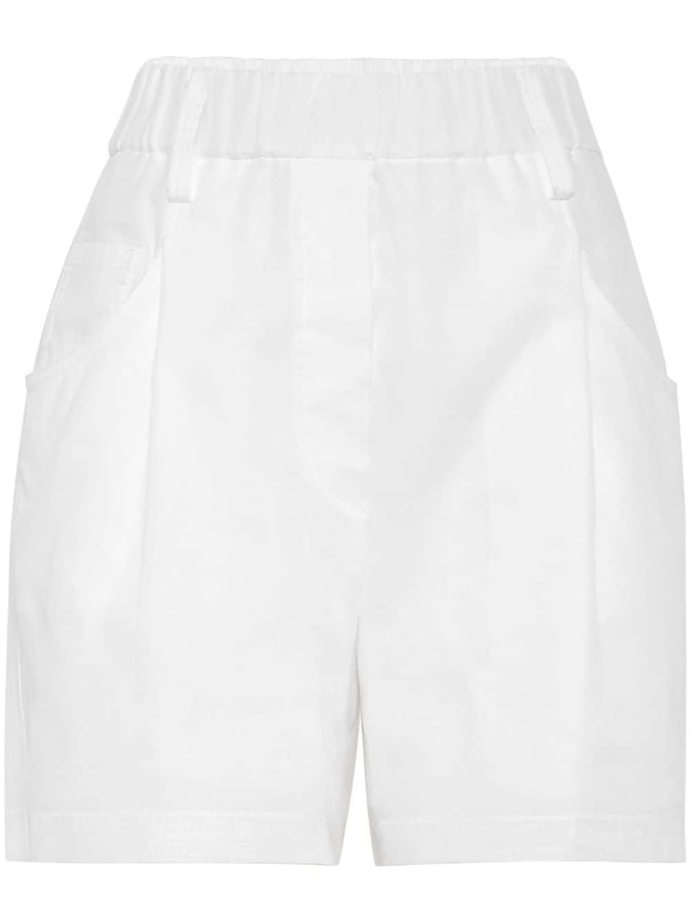Brunello Cucinelli pressed-crease cotton shorts - White von Brunello Cucinelli