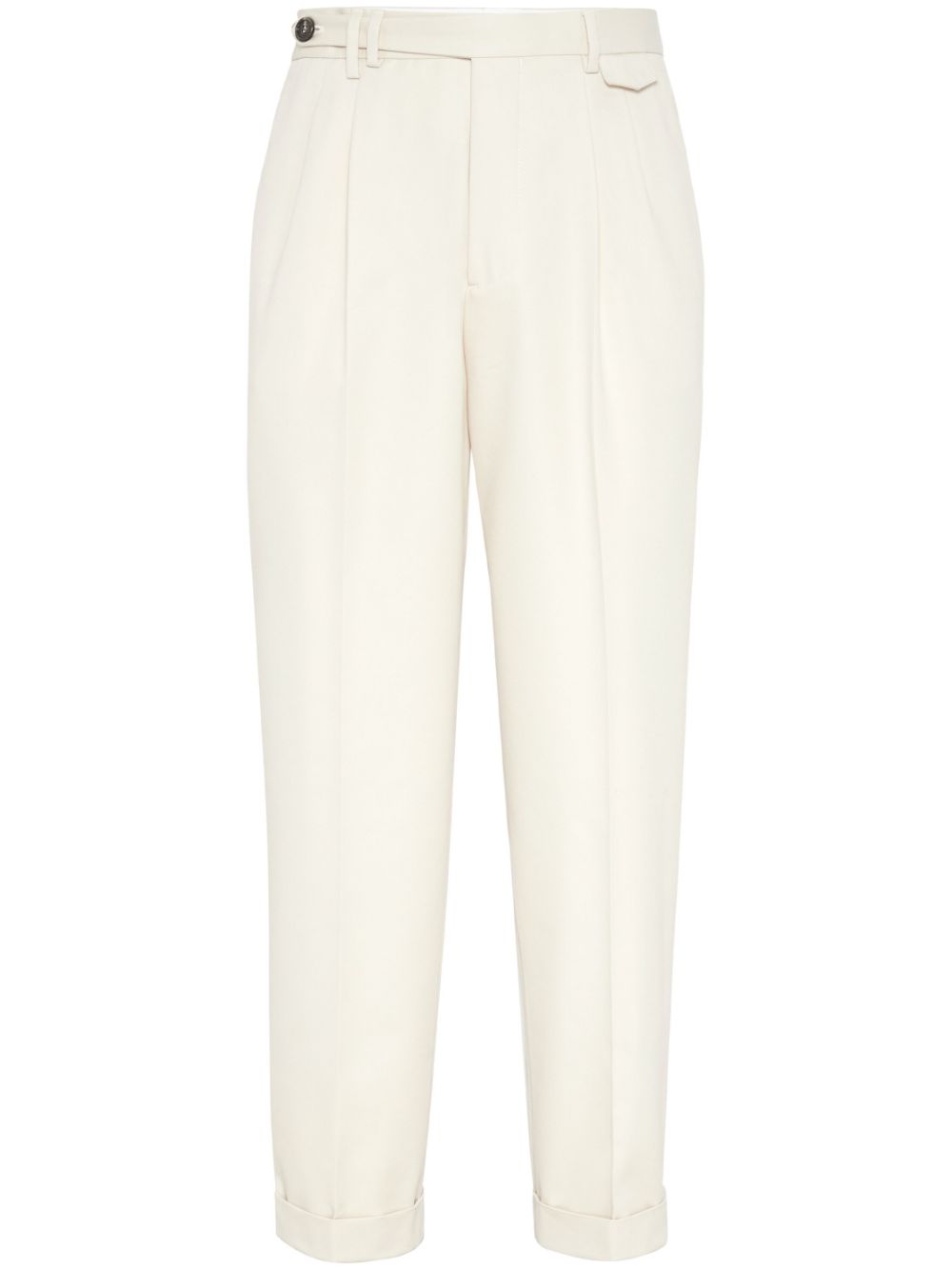 Brunello Cucinelli pressed-crease tapered trousers - White von Brunello Cucinelli