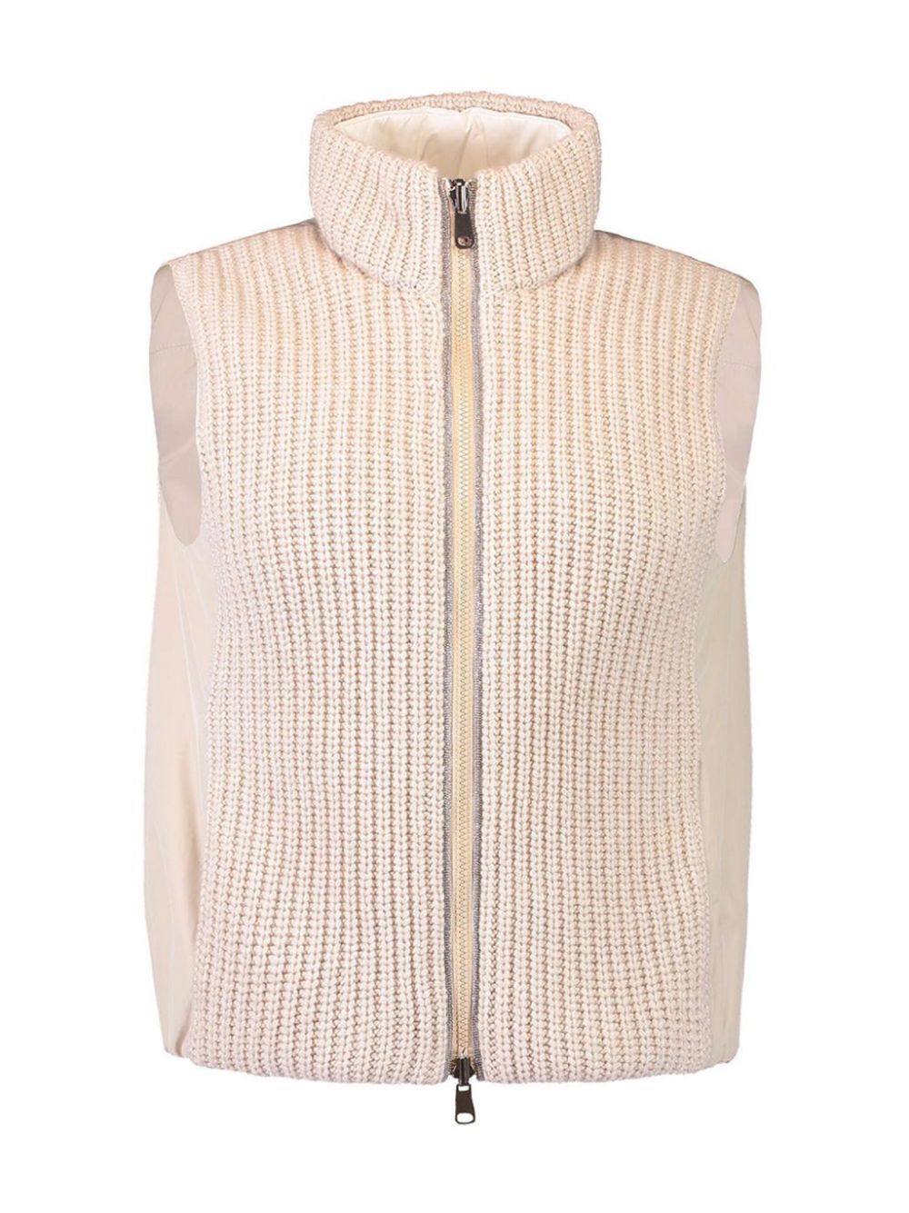 Brunello Cucinelli reversible ribbed-knit cashmere gilet - White von Brunello Cucinelli