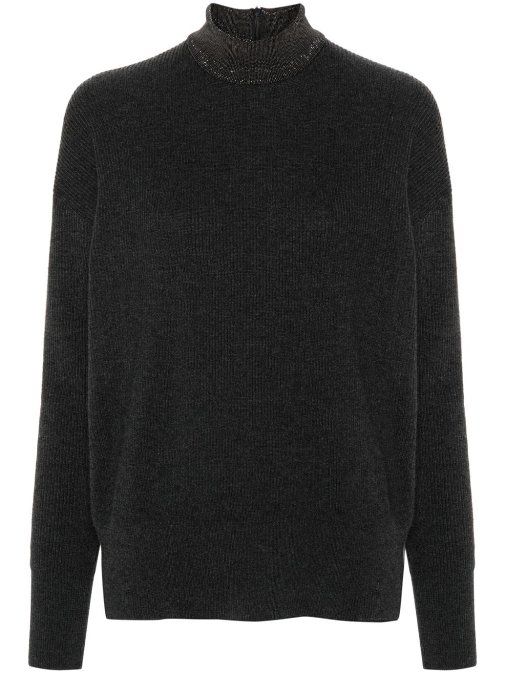 Brunello Cucinelli rib cashmere sweater - Grey von Brunello Cucinelli